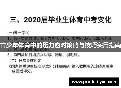 青少年体育中的压力应对策略与技巧实用指南